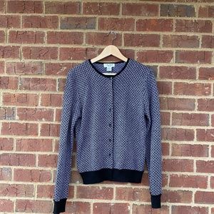 Due' Per Due' Collection NWT Black & Lilac Button Down Cardigan Sweater New $138